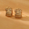 Wholesale Stainless Steel Geometric Retro Winding Electroplated Earrings