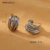 Wholesale Stainless Steel Geometric Retro Winding Electroplated Earrings
