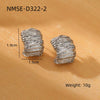 Wholesale Stainless Steel Geometric Retro Winding Electroplated Earrings