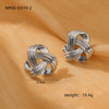 Wholesale Stainless Steel Geometric Retro Winding Electroplated Earrings
