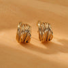 Wholesale Stainless Steel Geometric Retro Winding Electroplated Earrings