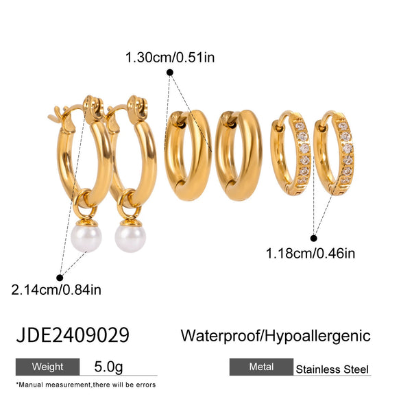 Wholesale Stainless Steel Geometric Rhinestone Ear Buckle Earrings Electroplated For Women