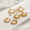 Wholesale Stainless Steel Geometric Rhinestone Ear Buckle Earrings Set With Electroplating For Women