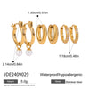 Wholesale Stainless Steel Geometric Rhinestone Ear Buckle Earrings Set With Electroplating For Women