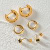 Wholesale Stainless Steel Geometric Rhinestone Earrings For Women With Electroplating