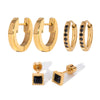 Wholesale Stainless Steel Geometric Rhinestone Earrings For Women With Electroplating