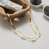 Wholesale Stainless Steel Geometric Rhinestone Necklace With Electroplating For Women