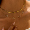 Wholesale Stainless Steel Geometric Rhinestone Necklace With Electroplating For Women