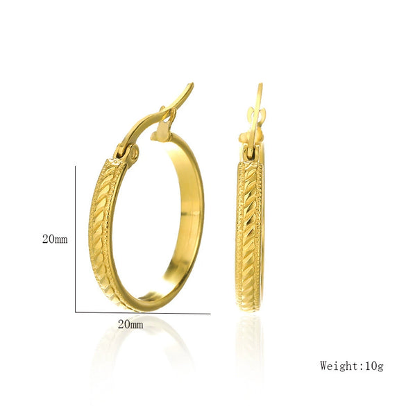 Wholesale Stainless Steel Geometric Ring Earrings With Electroplating For Women