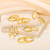 Wholesale Stainless Steel Geometric Ring Earrings With Electroplating For Women
