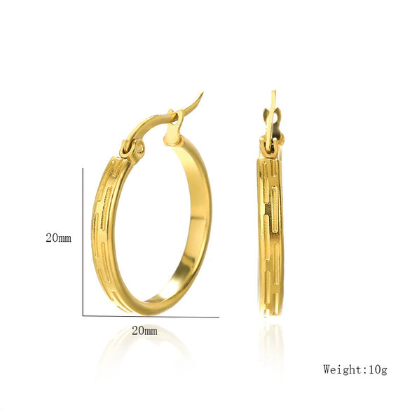 Wholesale Stainless Steel Geometric Ring Earrings With Electroplating For Women