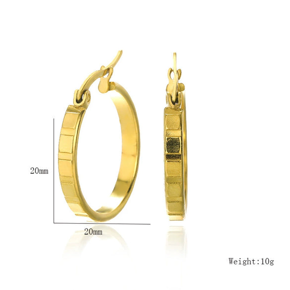 Wholesale Stainless Steel Geometric Ring Earrings With Electroplating For Women