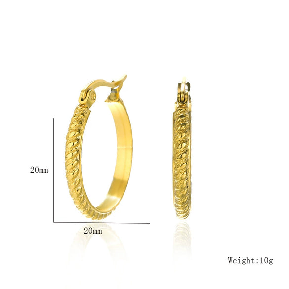 Wholesale Stainless Steel Geometric Ring Earrings With Electroplating For Women