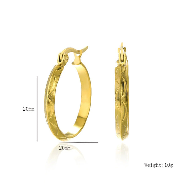 Wholesale Stainless Steel Geometric Ring Earrings With Electroplating For Women