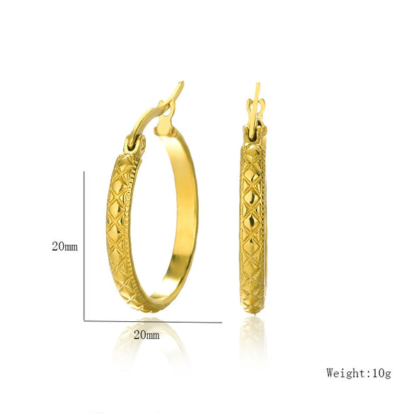 Wholesale Stainless Steel Geometric Ring Earrings With Electroplating For Women
