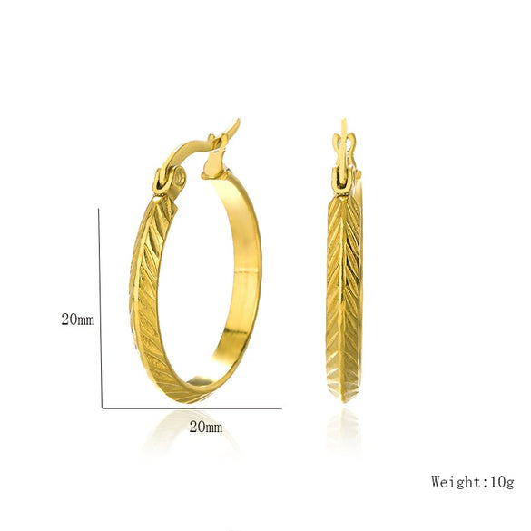 Wholesale Stainless Steel Geometric Ring Earrings With Electroplating For Women