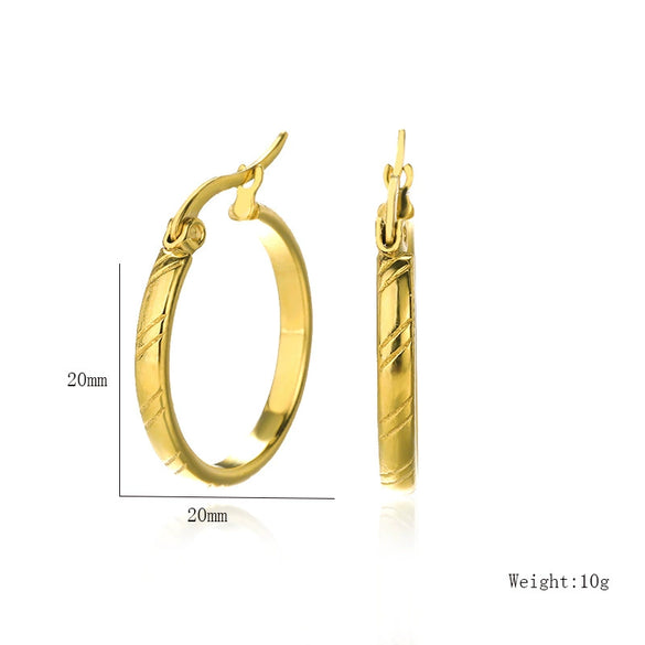 Wholesale Stainless Steel Geometric Ring Earrings With Electroplating For Women