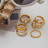 Wholesale Stainless Steel Geometric Ring Electroplated Minimalist Women's Jewelry