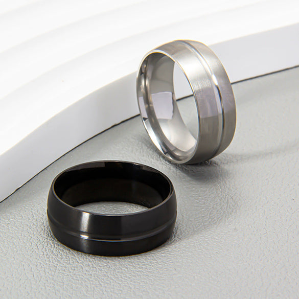 Wholesale Stainless Steel Geometric Ring Electroplated Unisex Jewelry