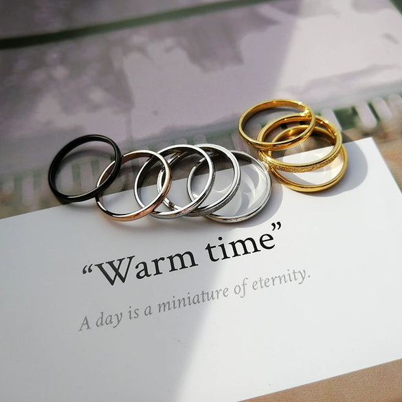 Wholesale Stainless Steel Geometric Ring For Men And Women With Electroplating Treatment