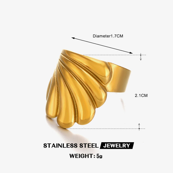 Wholesale Stainless Steel Geometric Ring For Women With Electroplating Treatment