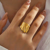 Wholesale Stainless Steel Geometric Ring For Women With Electroplating Treatment