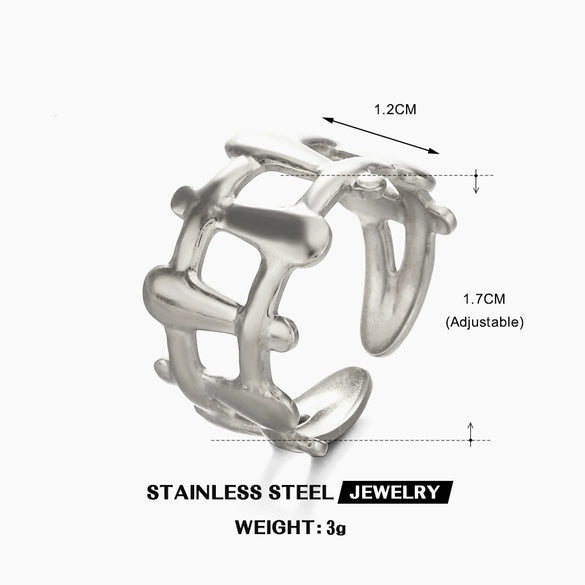 Wholesale Stainless Steel Geometric Ring For Women With 18K Gold Plated Electroplating Treatment