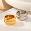 Wholesale Stainless Steel Geometric Ring For Women With Pvd Vacuum Plating And Electroplating