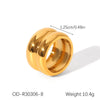 Wholesale Stainless Steel Geometric Ring For Women With Pvd Vacuum Plating And Electroplating