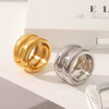 Wholesale Stainless Steel Geometric Ring For Women With Pvd Vacuum Plating And Electroplating