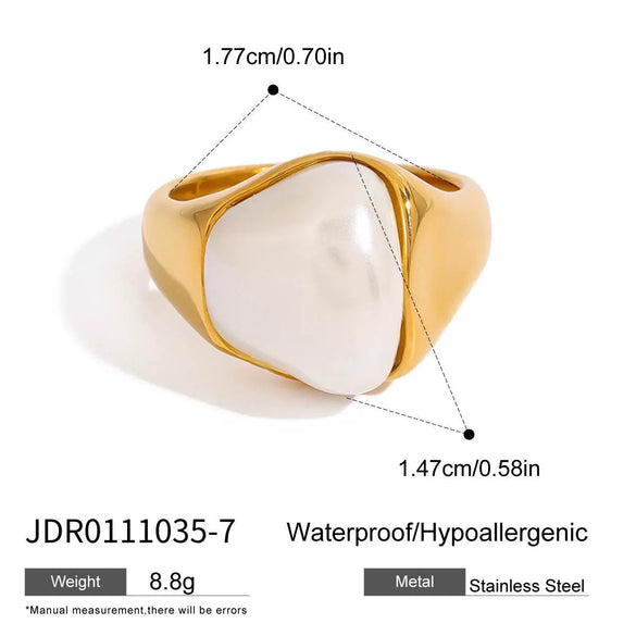 Wholesale Stainless Steel Geometric Ring Jewelry With 18K Gold Electroplating For Women Light Luxury And Minimalist Style