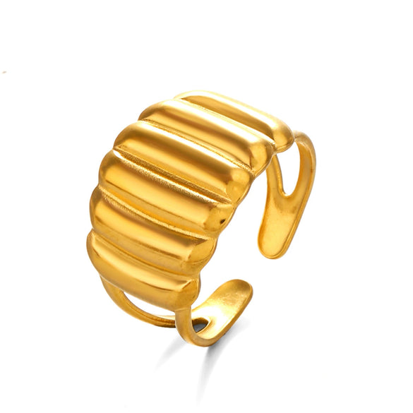 Wholesale Stainless Steel Geometric Ring 18K Gold Plated For Women
