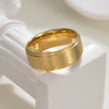 Wholesale Stainless Steel Geometric Ring Matte Black Plated Unisex