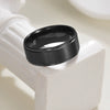 Wholesale Stainless Steel Geometric Ring Matte Black Plated Unisex