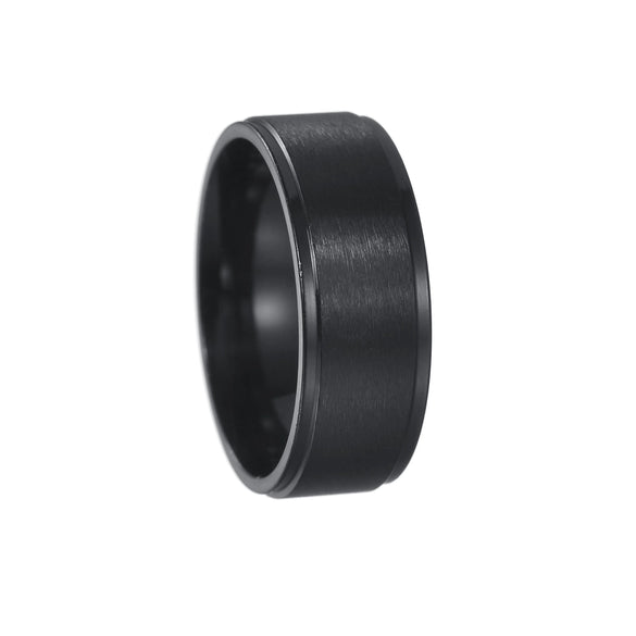 Wholesale Stainless Steel Geometric Ring Matte Black Plated Unisex