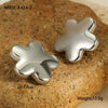 Wholesale Stainless Steel Geometric Ring Shaped Round Bead Electroplated Women's Fashion Earrings