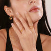 Wholesale Stainless Steel Geometric Ring With Electroplating And Unique Niche Design