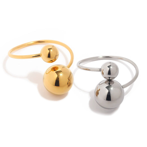 Wholesale Stainless Steel Geometric Ring With Electroplating For Women