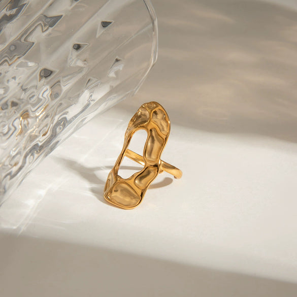 Wholesale Stainless Steel Geometric Ring With Electroplating For Women