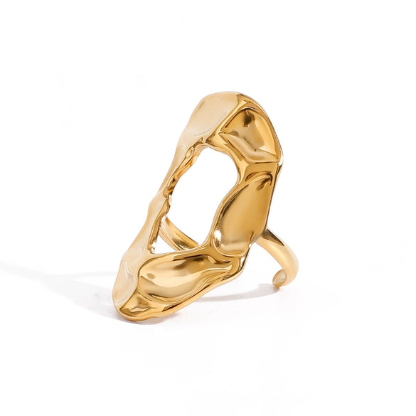 Wholesale Stainless Steel Geometric Ring With Electroplating For Women
