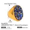 Wholesale Stainless Steel Geometric Rings With Natural Stone Handmade Jewelry Electroplated