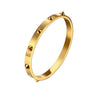 Wholesale Stainless Steel Geometric Rivet Bracelet With 18K Gold Plating