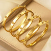 Wholesale Stainless Steel Geometric Rivet Bracelet With 18K Gold Plating