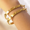Wholesale Stainless Steel Geometric Rivet Bracelet With 18K Gold Plating