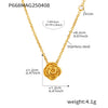 Wholesale 316L Stainless Steel Geometric Rose Women's Necklace With Electroplating