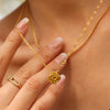 Wholesale 316L Stainless Steel Geometric Rose Women's Necklace With Electroplating
