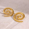 Wholesale Stainless Steel Geometric Rotating Earrings With Electroplating Light Luxury Design