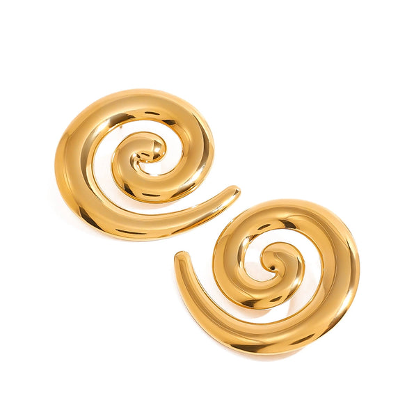 Wholesale Stainless Steel Geometric Rotating Earrings With Electroplating Light Luxury Design