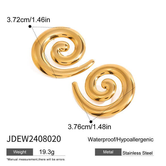 Wholesale Stainless Steel Geometric Rotating Earrings With Electroplating Light Luxury Design