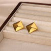Wholesale Stainless Steel Geometric Rotating Pattern Earrings With Heart U Shape And Star Design Electroplated For Women